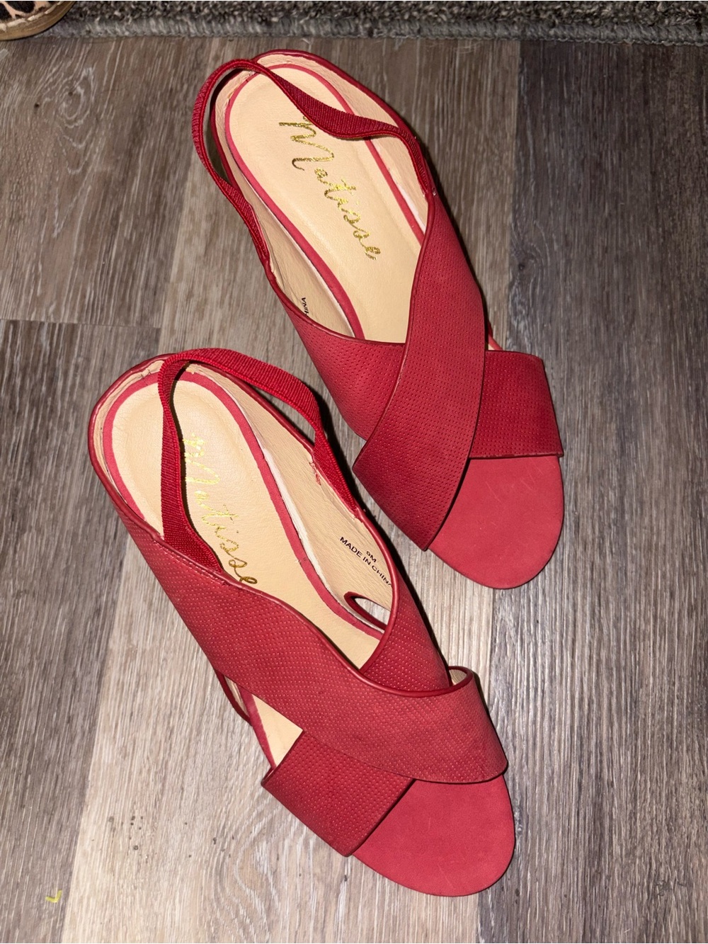 Matisse Red Suede Criss Cross Slingback Sandals Size 9